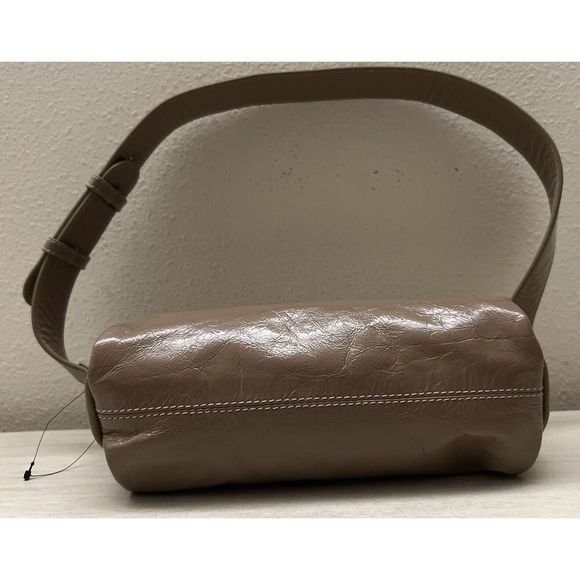 Free People Aurora Taupe Patent Leather Shoulder Baguette Bag Boho Y2K - Picture 10 of 14